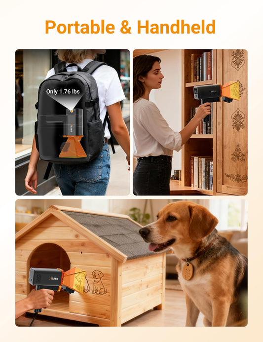 Sielux SL2 Ultra-Portable Handheld Laser Engraver with Roller Attachment