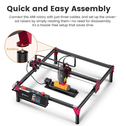 AlgoLaser 10W Smart Laser Engraver with Rotary Roller & Riser