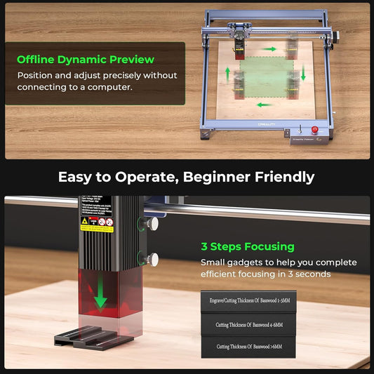 CREALITY FALCON 10W Laser Engraver with Air Assist & Rotary Roller