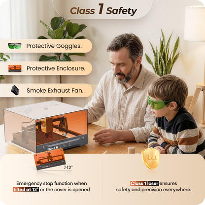 BlazeX M3 10W Beginner-Friendly Precision Laser Engraver with Enclosure