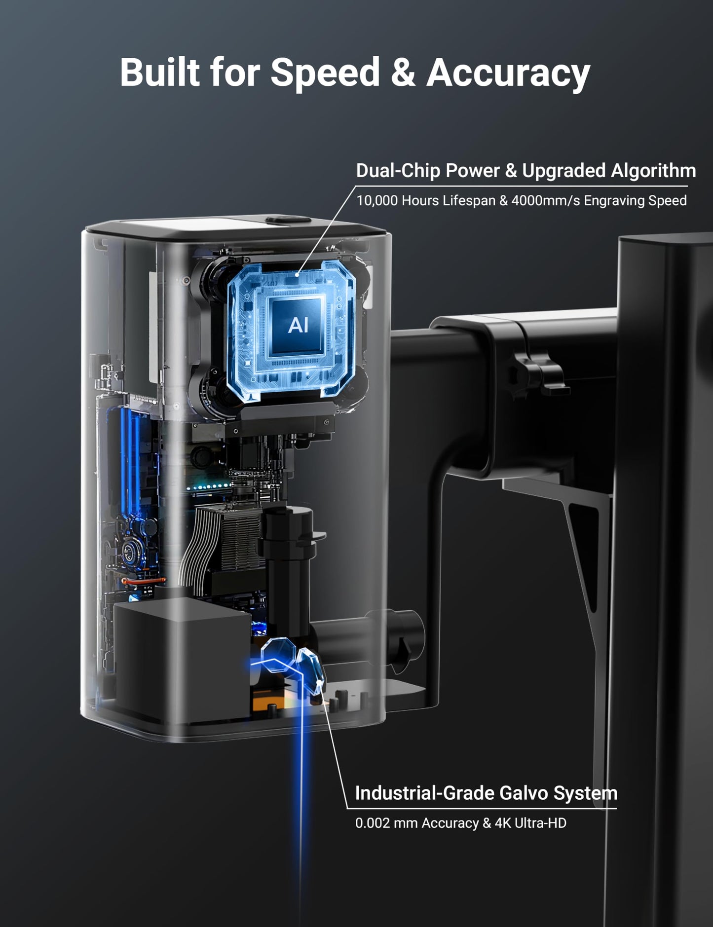 Sielux SL2 Ultra-Portable Handheld Laser Engraver with Roller Attachment