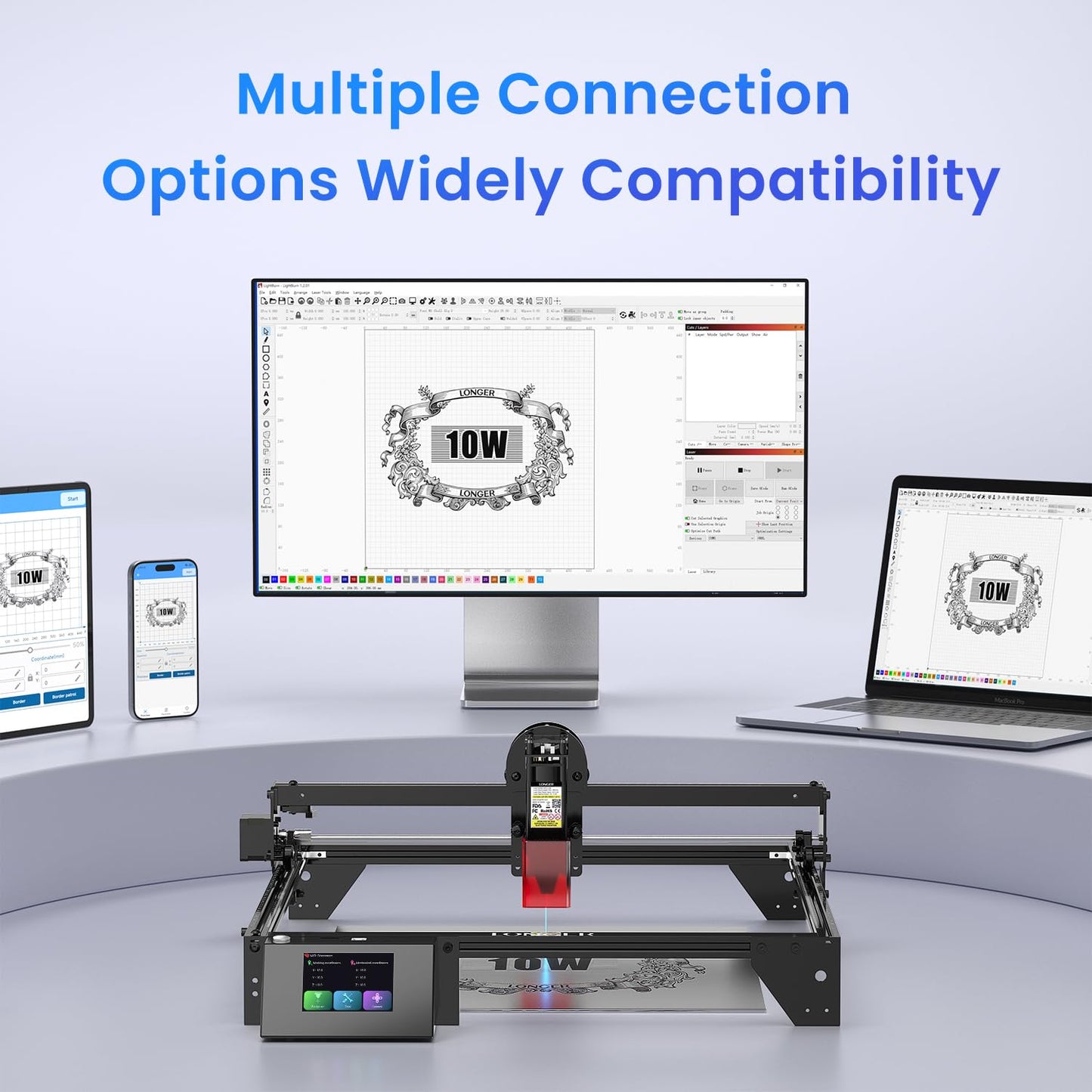Woxcker L2 MAX 10W CNC Laser Engraving Machine with Protective Enclosure
