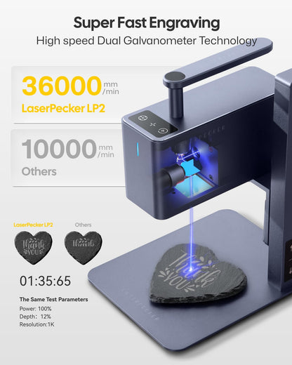 LaserPecker LP2 Portable Handheld Laser Engraver with Rotary Roller Kit