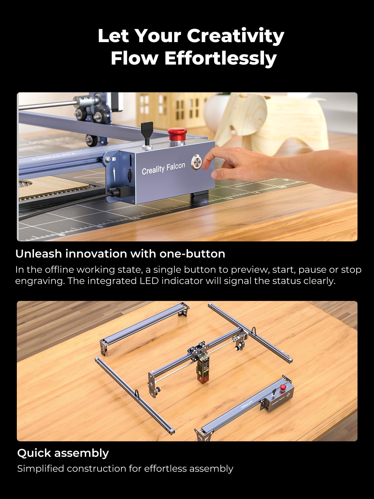 Creality Falcon Pro 10W 3-in-1 Laser Engraving Machine for Multi-Material Crafting