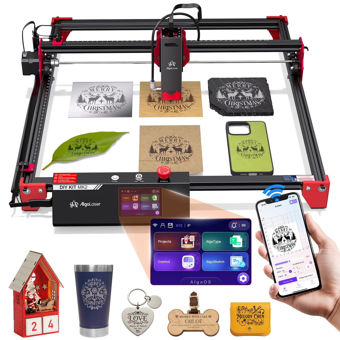 AlgoLaser 10W Touchscreen Laser Engraving Machine with AlgoOS