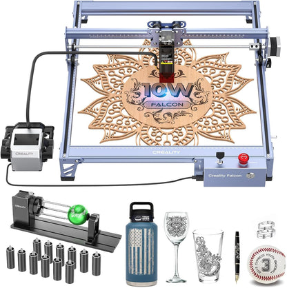 CREALITY FALCON 10W Laser Engraver with Air Assist & Rotary Roller